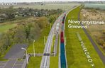 Wizualizacja modernizacji linii kolejowej 230 i budowy jej nowej części do elektrowni jądrowej w gminie Choczewo