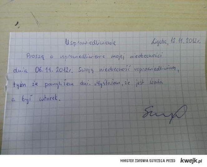 Podrabiałeś kiedyś usprawiedliwiania w szkole? Na te byś nie wpadł! ZOBACZ najzabawniejsze! [GALERIA] 