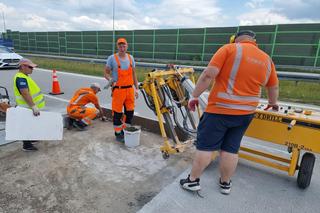 Tak naprawiano betonową nawierzchnię autostrady A1