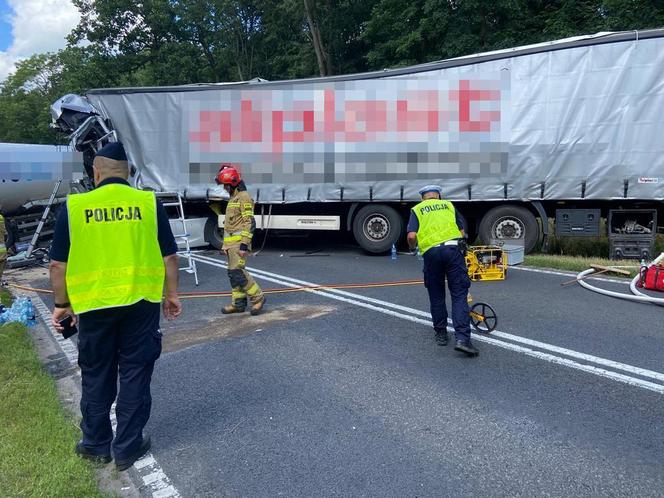 Śmiertelny wypadek na drodze krajowej nr 10 pod Bydgoszczą. Zderzyły się dwie ciężarówki