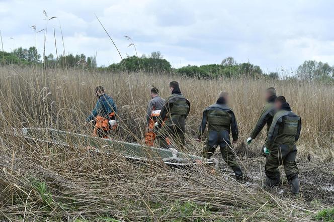 Warszawa. Wojsko wyciąga samolot, który wpadł do bagna