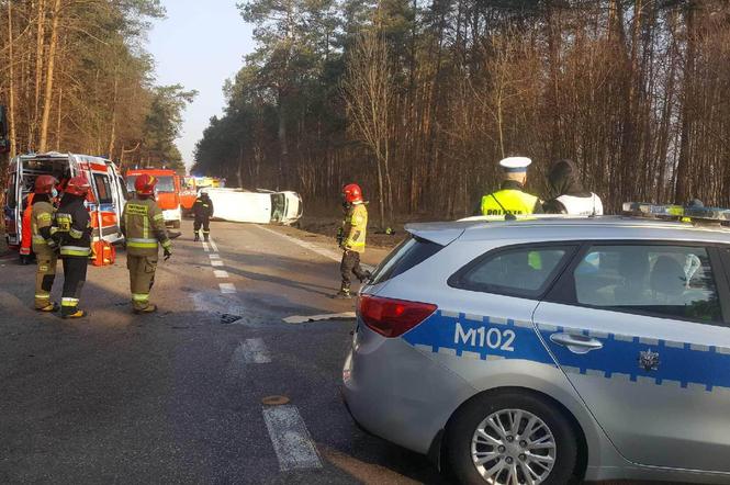 Korzeniste. Wypadek na DK 63. Kierujący osobówką zderzył się z busem [ZDJĘCIA]