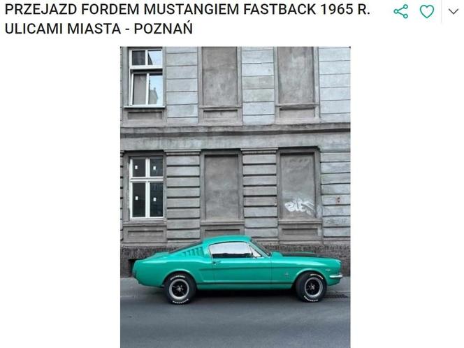 Przejazd Fordem Mustangiem Fastback 1965 r. przez Poznań