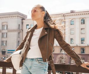 Brązowa kurtka z zamszu