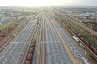 Stacja Białystok. Widok na nowym układ torów.