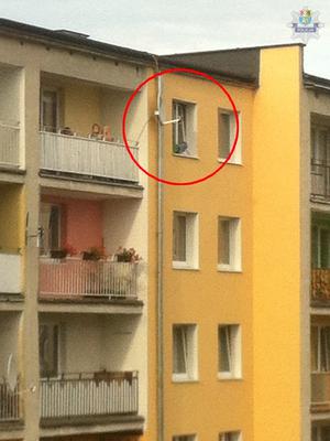 Pięciolatek na balkonie