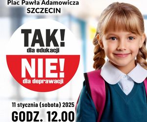 Szczecin. Protest przeciwko przedmiotowi Edukacja zdrowotna