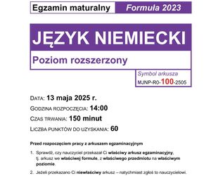 Matura 2025 niemiecki rozszerzony: Co było na egzaminie? Arkusz CKE, odpowiedzi [13.05.2025]