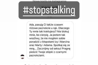 Adriana Kalska (Iza z M jak miłość) pokazała na Instagramie wiadomości od stalkera