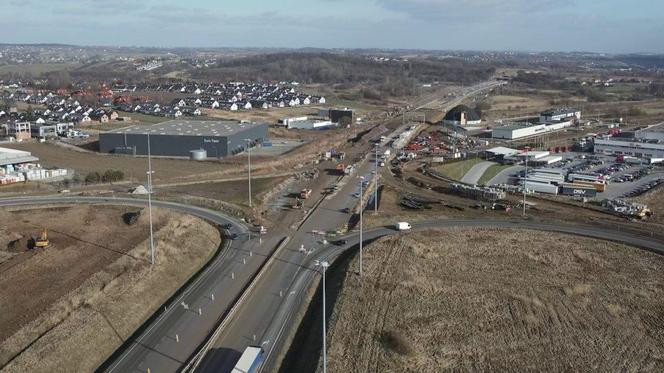 Budowa północnej obwodnicy Krakowa - zdjęcia styczeń 2024