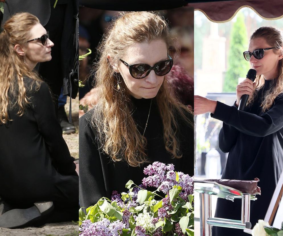Agata Buzek na pogrzebie