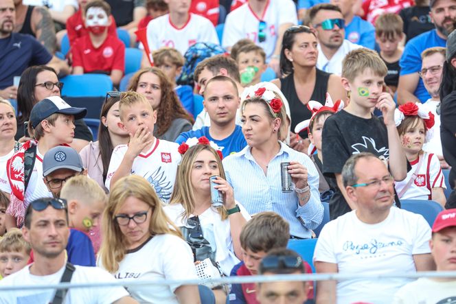 Kibice na meczu gwiazd Polska - Brazylia na Stadionie Śląskim