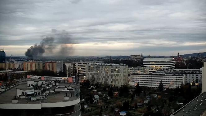 Potężny pożar w centrum Krakowa