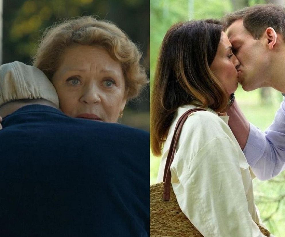 Barwy szczęścia. Józefina (Elżbieta Jarosik), Andrzej (Leon Charewicz), Kasia (Katarzyna Glinka), Łukasz (Michał Rolnicki)