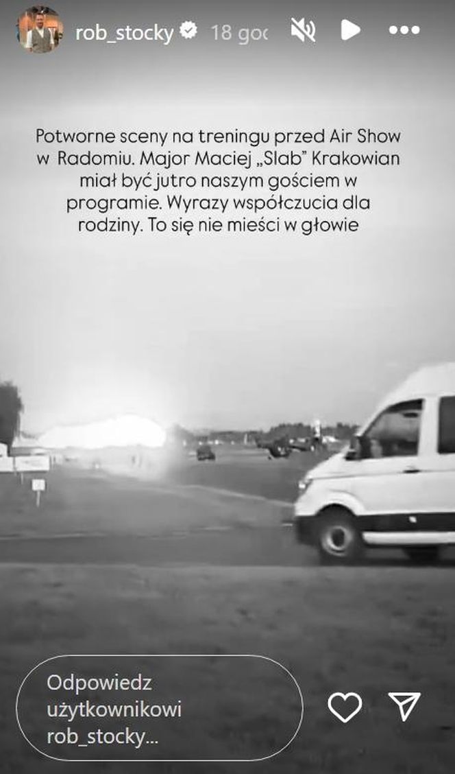 Katastrofa F-16 w Radomiu. Maciej Krakowian miał być gościem w Pytaniu na śniadanie. Nie odpowie na ważne pytania