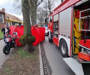 Dramat podczas egzaminu na prawo jazdy w Słupsku. Motocyklista runął na ziemię