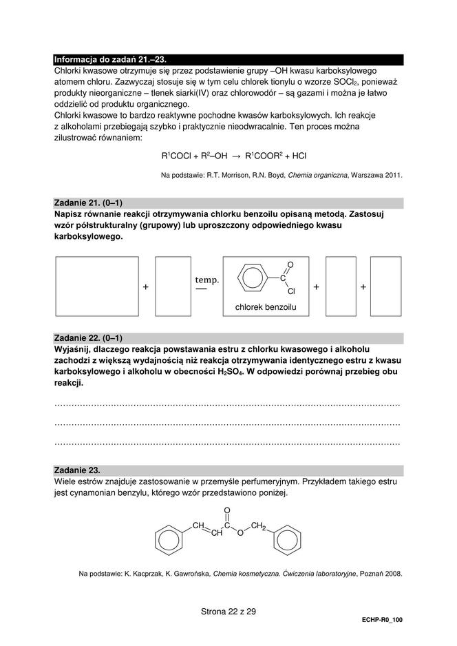 Matura 2024: chemia rozszerzona – ARKUSZ FORMUŁA 2015