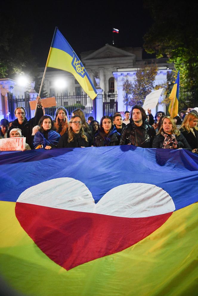 Protest pod ambasadą Rosji w Warszawie