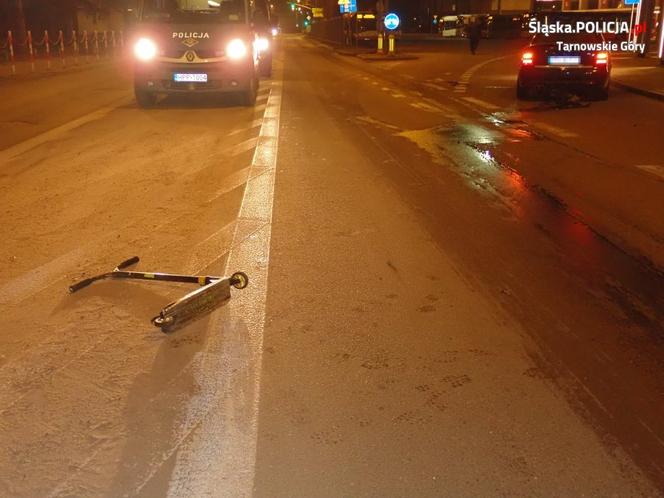 Śląskie: Dwaj chłopcy na hulajnogach wjechali wprost pod nadjeżdżające auta. 9 i 14-latek trafili do szpitala [ZDJĘCIA]