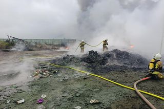Potężny pożar tworzyw sztucznych w lubelskim 