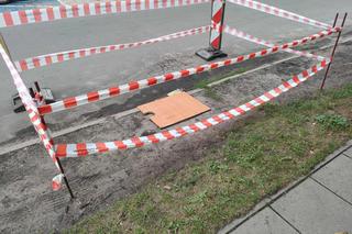 Kilkumetrowa dziura tuż przy nawierzchni. Wielkie zapadlisko w Łodzi