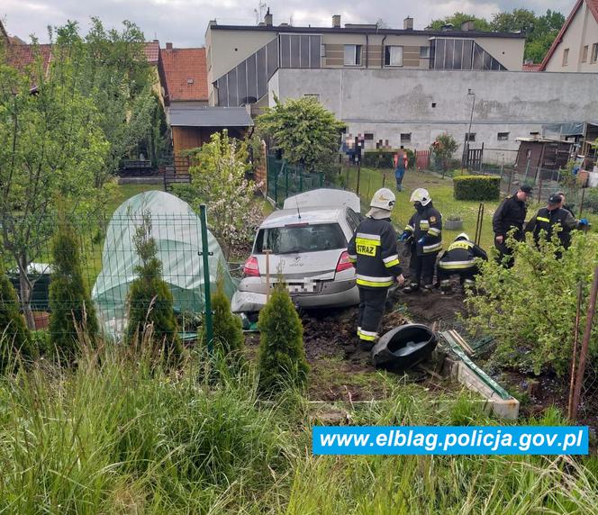 Wjechał do ogródka