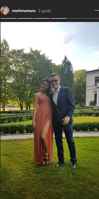 Marcin Mroczek i jego żona Marlena na ślubie
