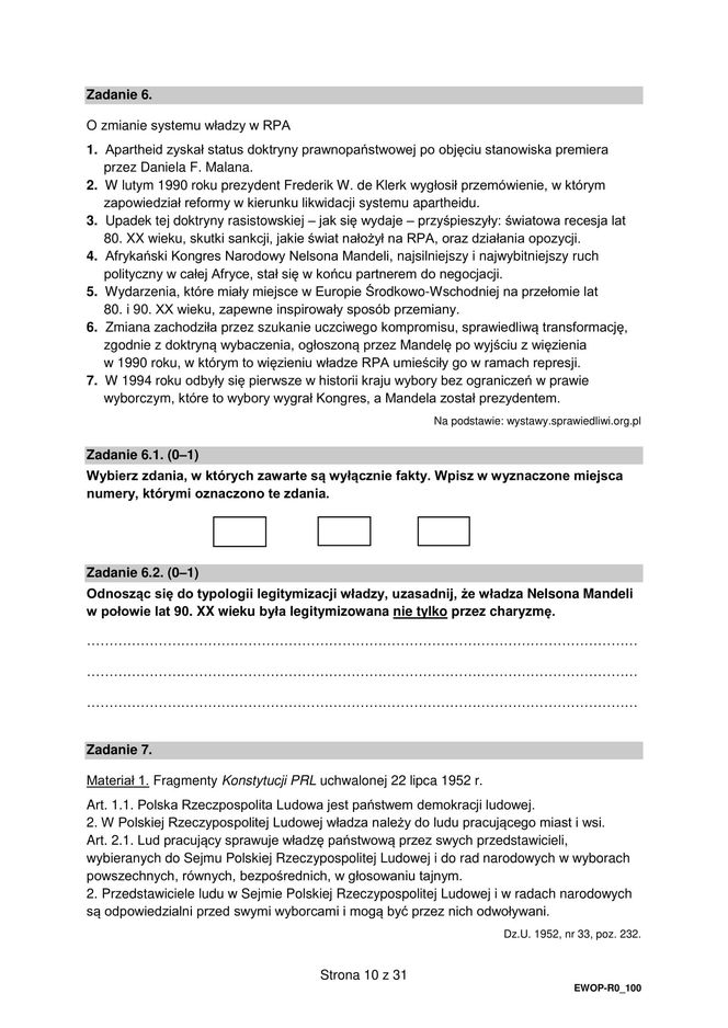 Matura 2025: WOS poziom rozszerzony 13.05.2025. ARKUSZE CKE [Formuła 2015]	