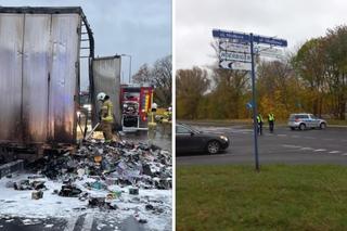 Spłonęła ciężarówka przewożąca zabawki 