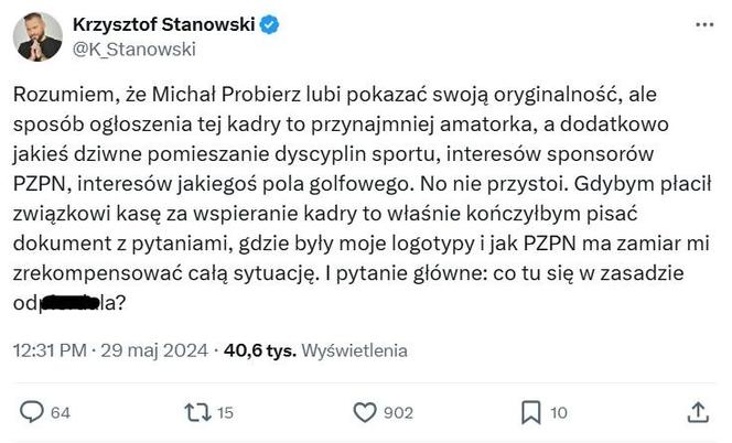 Krzysztof Stanowski o Michale Probierzu