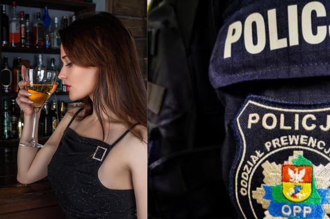 kobieta, alkohol, policja
