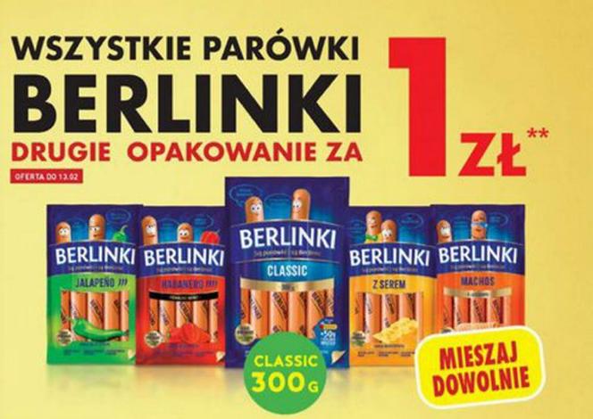 parówki, drugie opakowanie 1 zł