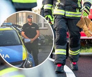 Pożar w Nowym Dąbiu w Kujawsko-Pomorskiem. Dzielnicowy wyniósł mieszkańców z płonącego bloku