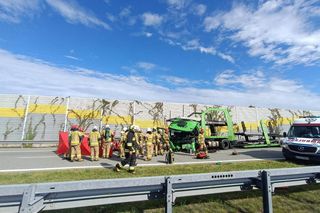 Śmiertelny wypadek na S8 pod Pabianicami. Kierujący BMW jechał pod prąd i huknął w tira [ZDJĘCIA].