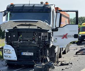 Potworny wypadek w Brwinowie. Czołowe zderzenie ciężarówki z BMW. Lekarze kilkadziesiąt minut walczyli o życie kierowcy