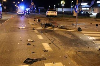 Pijani Ukraińcy rozbili się na skrzyżowaniu. Chwile grozy w Wejherowie