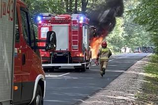 Dachował ,jego auto stanęło w ogniu. Nikt nie zdołał mu już pomóc