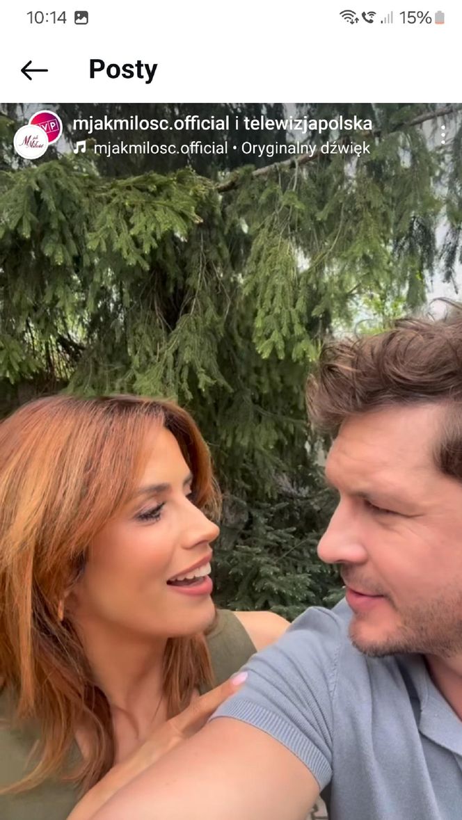 M jak miłość nowy sezon. Kama (Michalina Sosna), Marcin (Mikołaj Roznerski) na planie