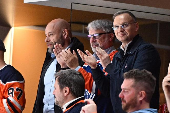 Prezydent RP Andrzej Duda w Edmonton, podczas pierwszego spotkania Play Off NHL-Los Angeles Kings z Edmonton Oilers