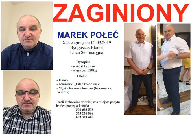 Zaginął Marek Połeć z Bydgoszczy! Mężczyzna wyszedł z pracy i ślad po nim zaginął 