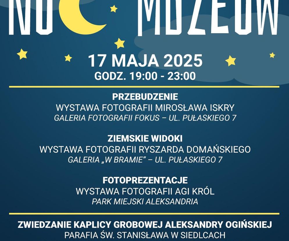Zdjęcia Mirosława Iskry, Ryszarda Domańskiego i Agi Król na siedleckiej Nocy Muzeów
