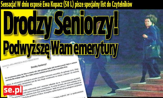 Drodzy Seniorzy! Podwyższę Wam emerytury