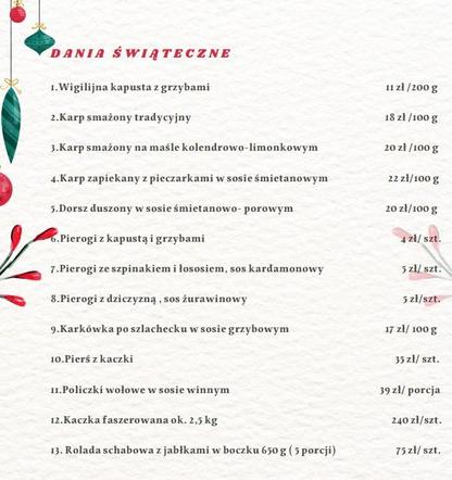Catering świąteczny Dwór Czarneckiego
