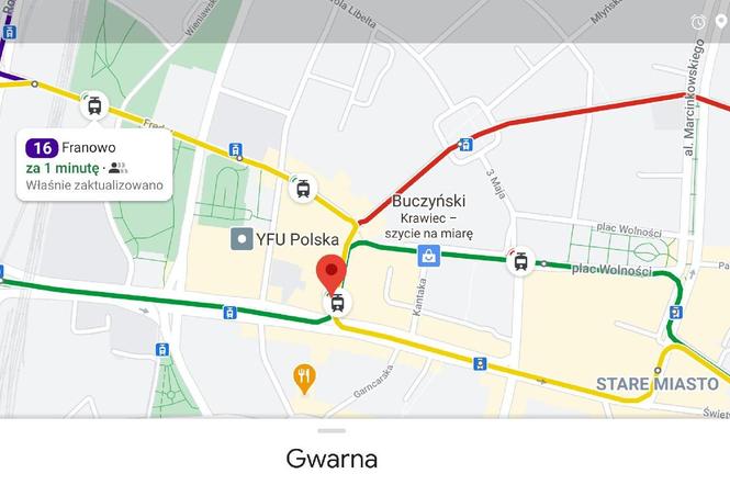 W Google Maps zaplanujesz podróż autobusem czy tramwajem 