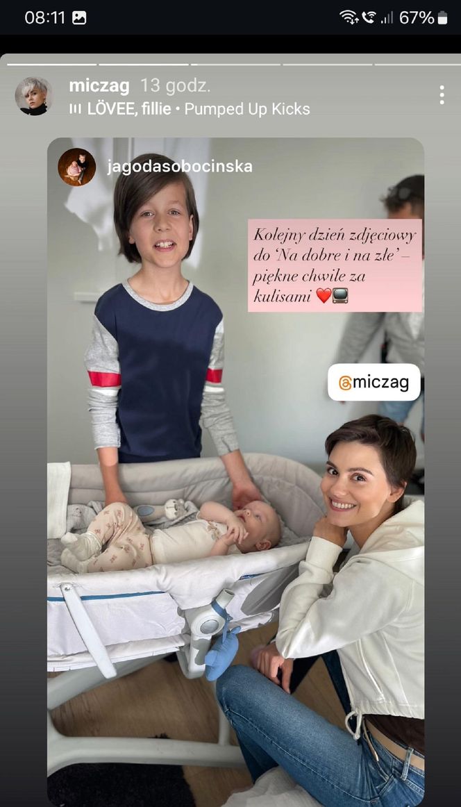 Na dobre i na złe nowy sezon. Kubuś (Wiktor Trojan), Blanka (Pola Gonciarz), Nina (Rita Sobocińska) na planie