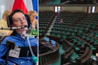„Poczułem się jak śmieć”. Wystąpienie w pustym Sejmie poruszyło influencera z niepełnosprawnością