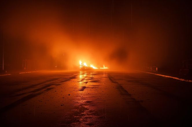 Wielki pożar na S7! Doszczętnie spalona ciężarówka 