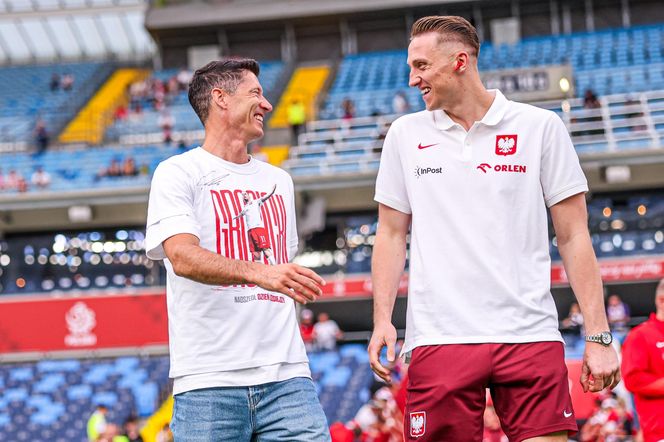 Robert Lewandowski na meczu Polska - Mołdawia