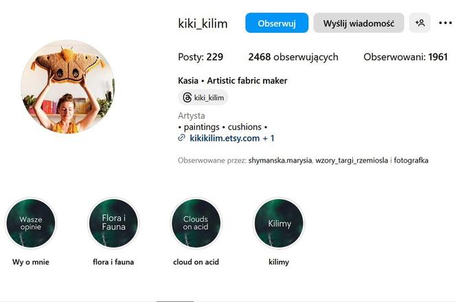 Odwiedź profil Kasi z Kiki Kilim na IG: @kiki_kilim