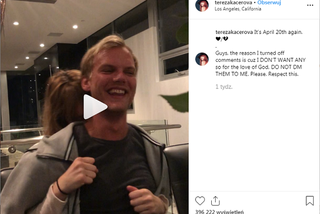 Prywatne nagranie Avicii'ego w sieci. Niepublikowane WIDEO ujawniła dziewczyna DJ-a
